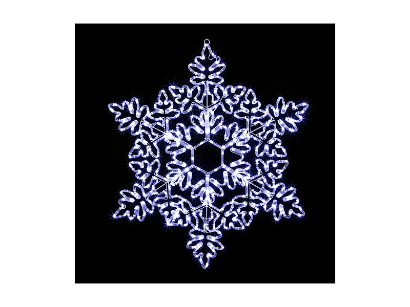 Déco Flocon en tube lumineux 360 LED Blanc froid H 85 cm