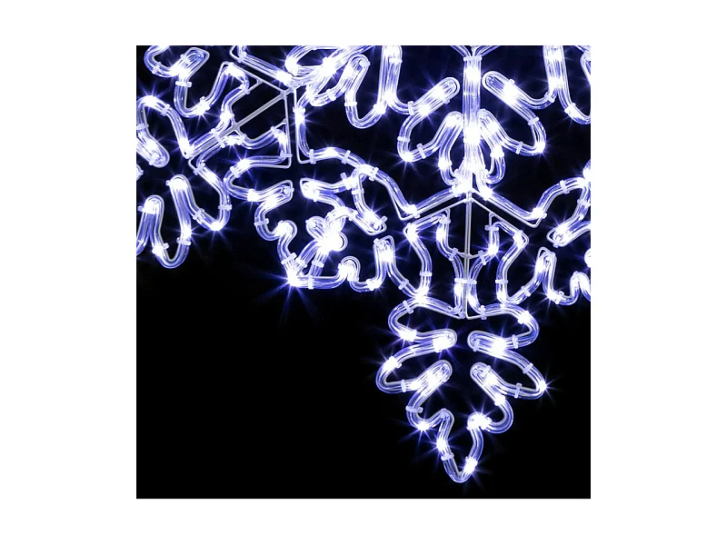 Déco Flocon en tube lumineux 360 LED Blanc froid H 85 cm