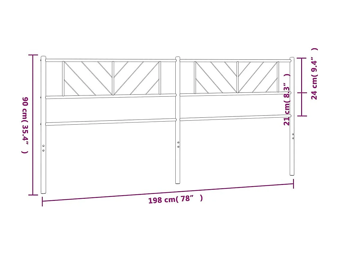Mueble cabecero | Cabezal de cama | Cabecero de metal blanco 193 cm