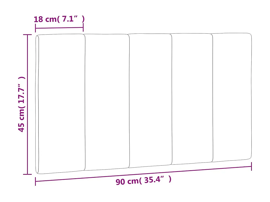 Hoofdbord | Hoofdbordkussen "Hanko" 90 cm fluweel donkergrijs