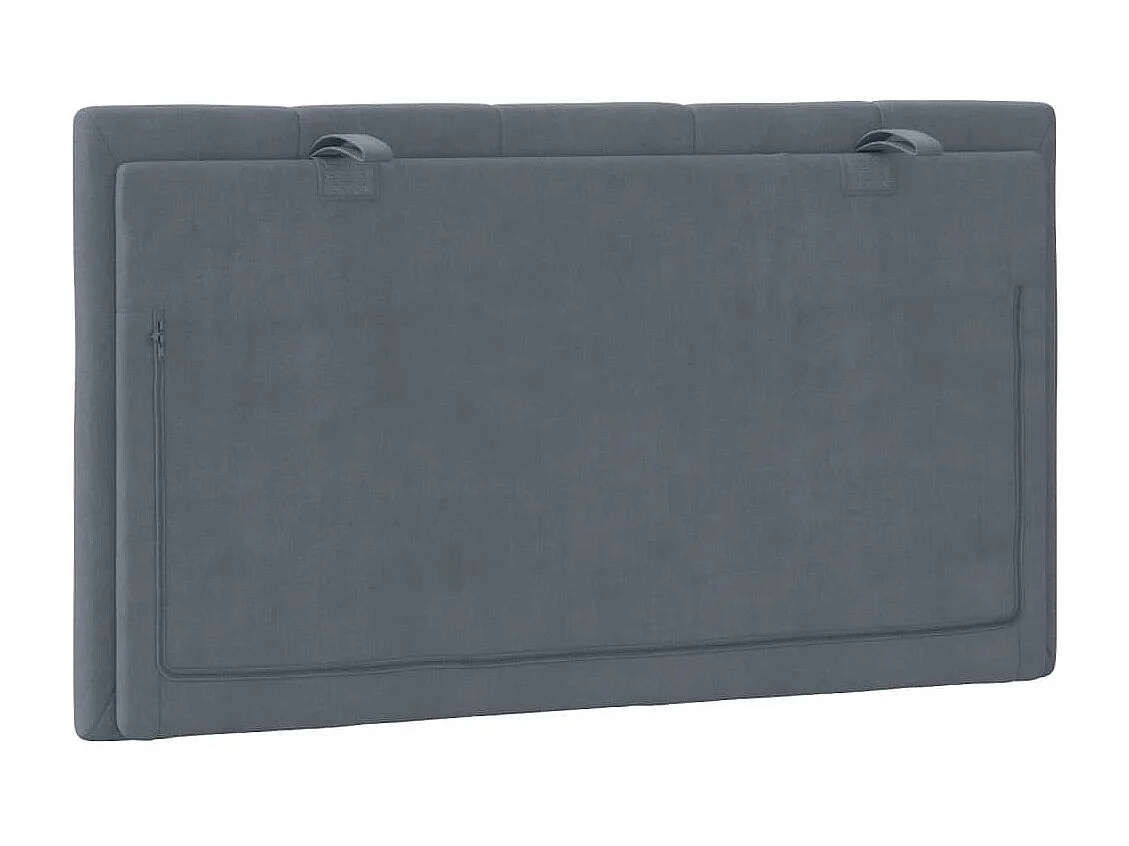 Hoofdbord | Hoofdbordkussen "Hanko" 90 cm fluweel donkergrijs