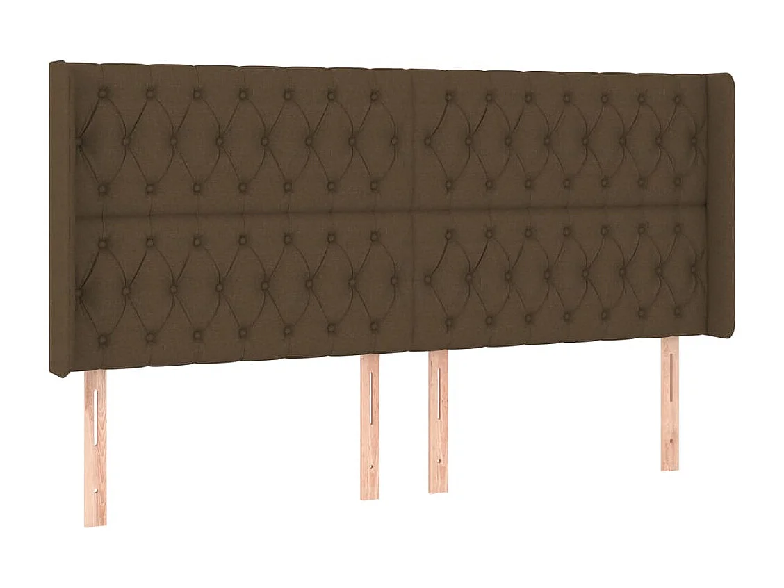 Hoofdbord | Hoofdeinde met randen 183x16x118/128 cm stof donkerbruin