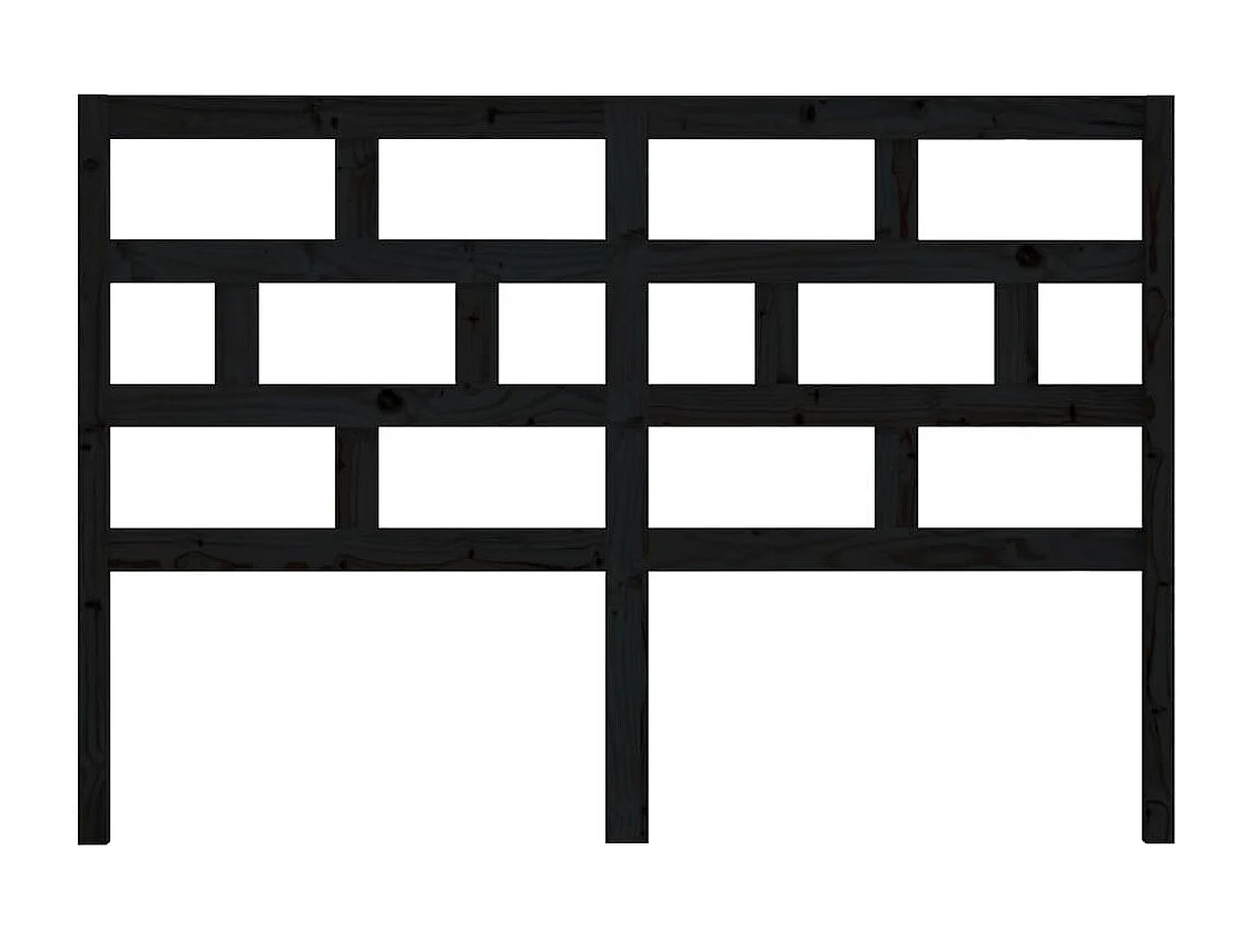 Tête de Lit | Panneau de tête pour lit Moderne Noir 166x4x100 cm Bois massif de pin