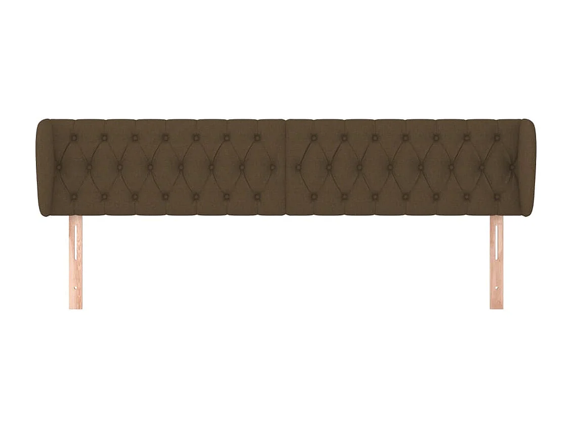 Mueble cabecero | Cabezal de cama | Cabecero de tela marrón oscuro 183x23x78/88 cm