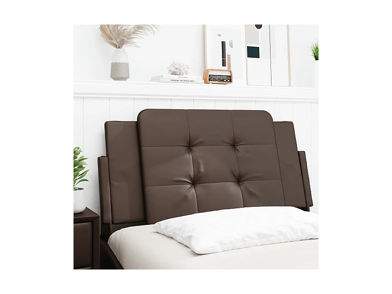 Cabecero de Cama | Cabezal de cama | Mueble de cabecero acolchado Zadar cuero sintético marrón 100 cm
