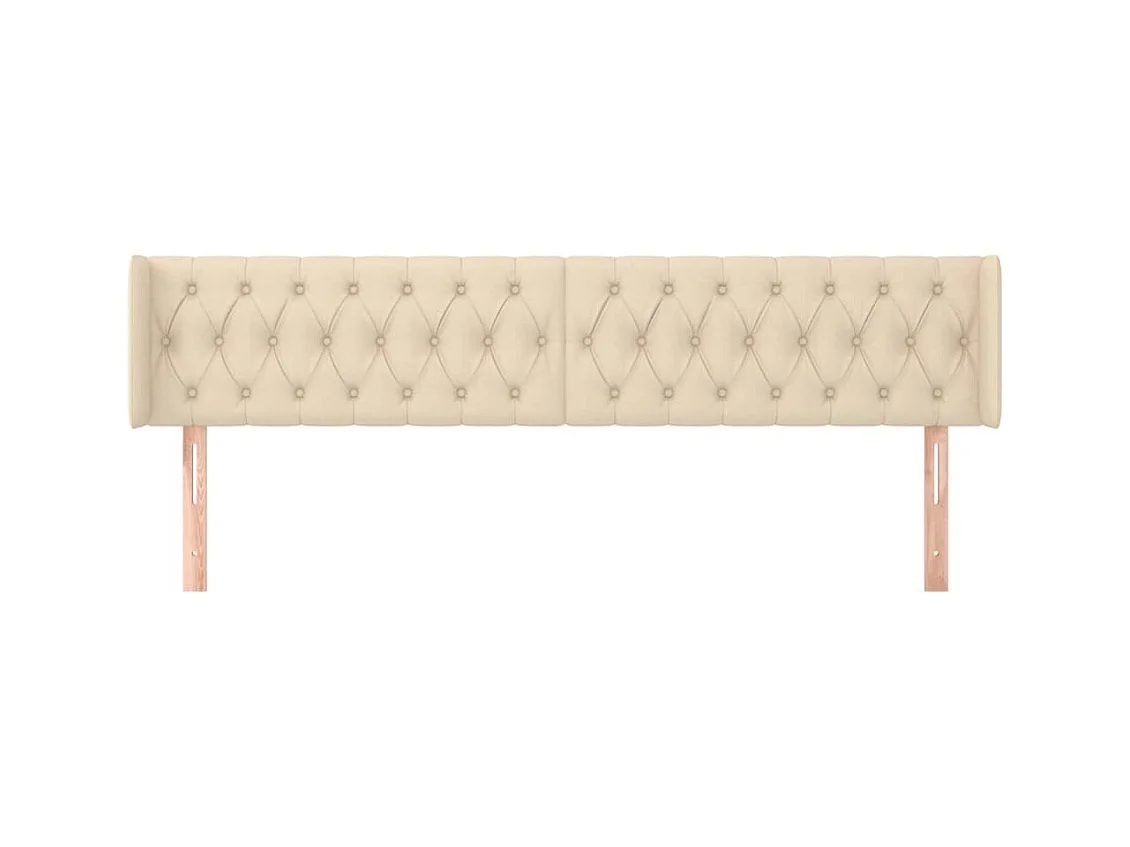 Mueble cabecero | Cabezal de cama | Cabecero de tela color crema 183x16x78/88 cm