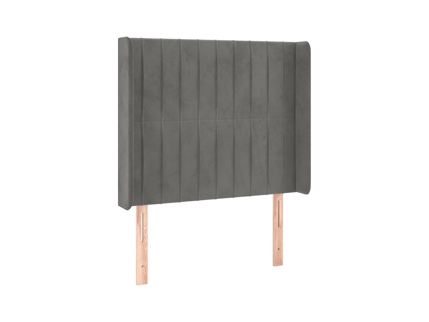 Cabecero | Cabezal de Cama | Mueble cabecero con LED de terciopelo gris claro 83x16x118/128 cm