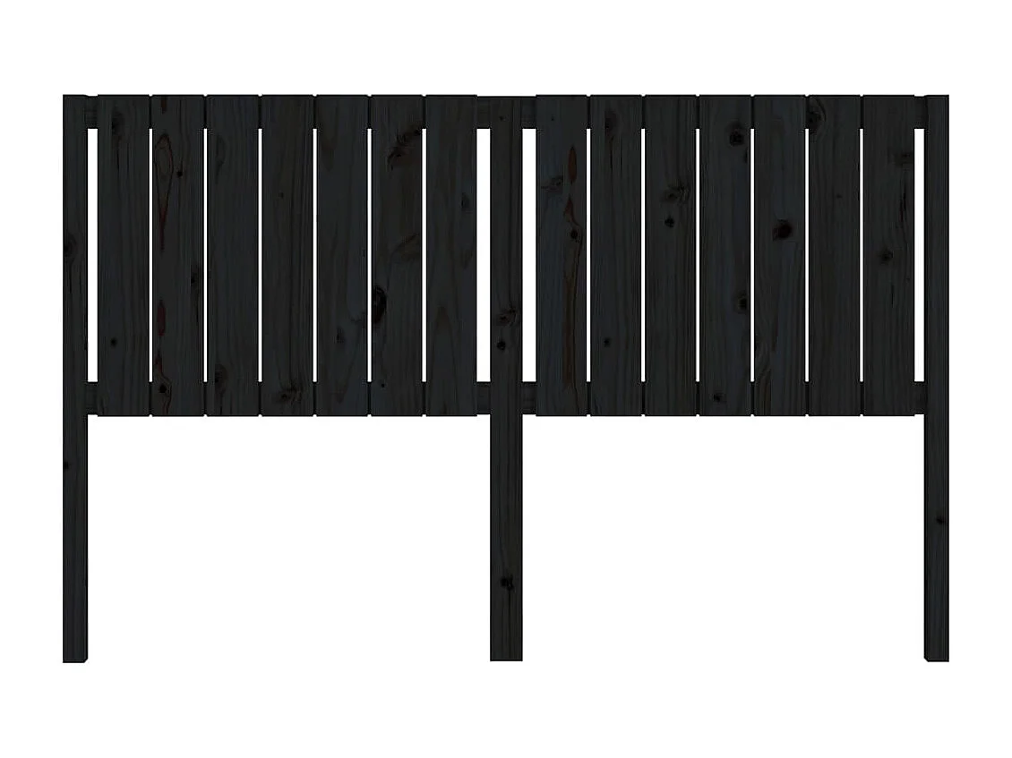 Tête de Lit | Panneau de tête pour lit Moderne Noir 165,5x4x100 cm Bois massif de pin