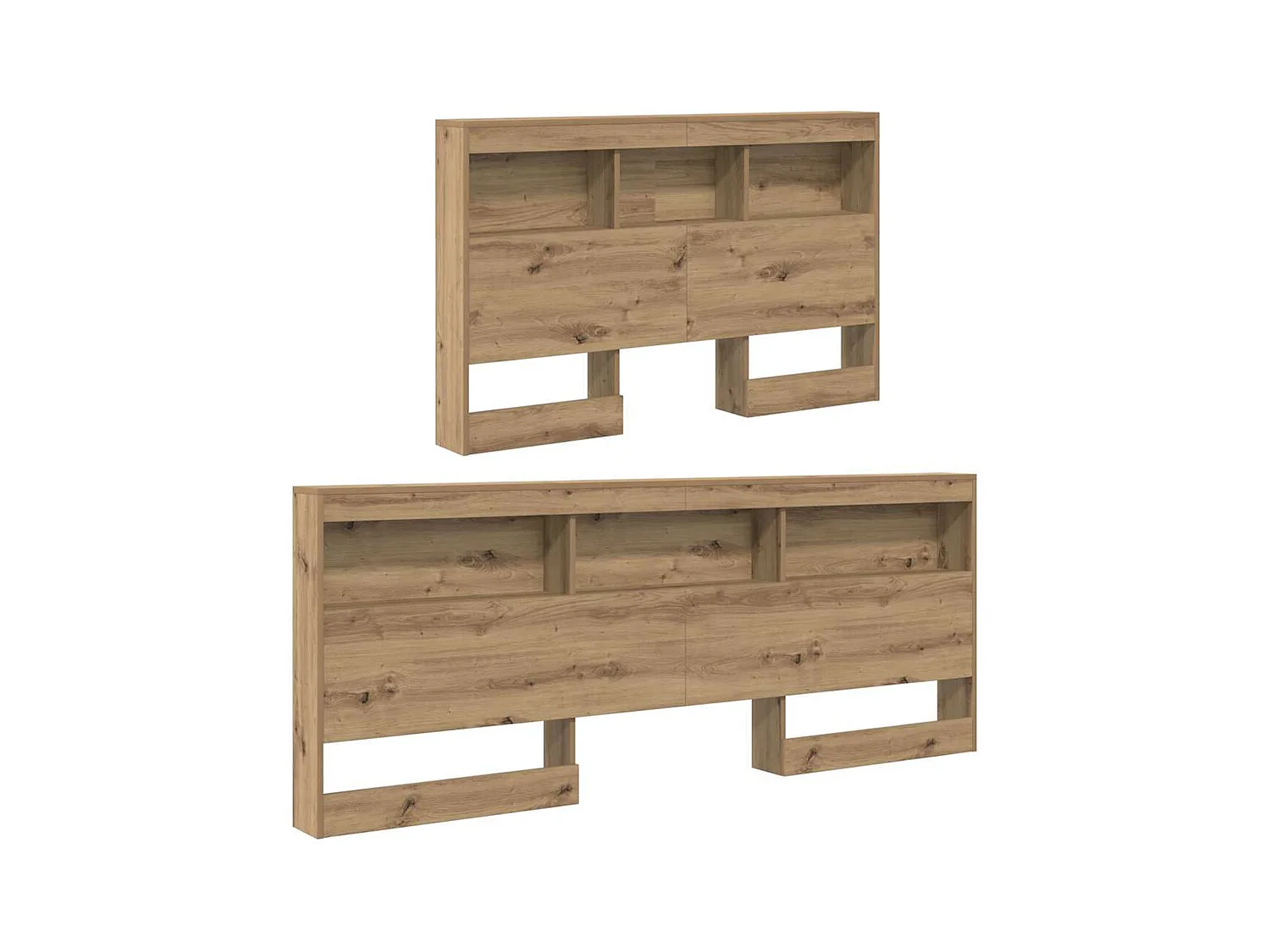 Tête de Lit de rangement | Panneau de tête pour lit avec étagère chêne artisanal 120 cm