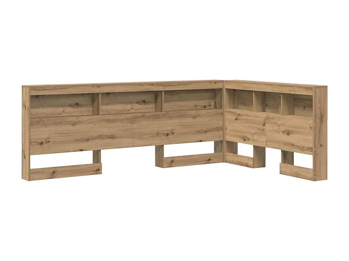 Tête de Lit de rangement | Panneau de tête pour lit avec étagère chêne artisanal 120 cm