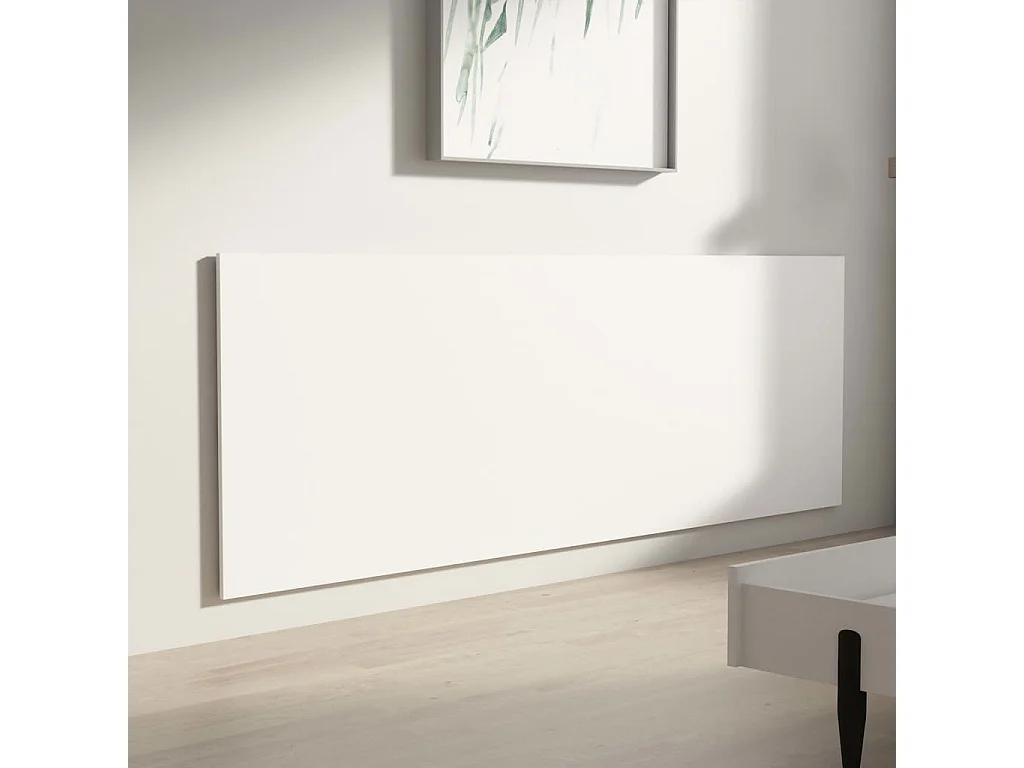 Cabecero de Cama | Cabezal de cama | Mueble de cabecero pared madera contrachapada blanco 240x1,5x80cm