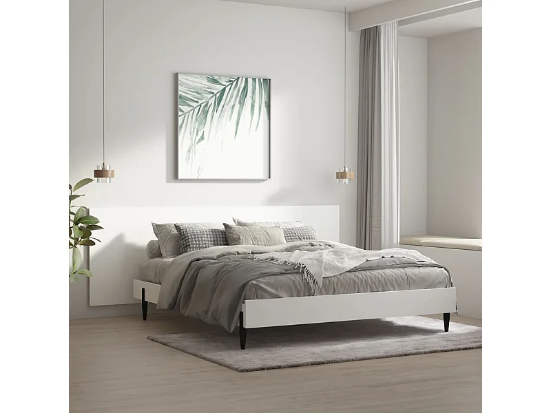 Tête de lit murale | Panneau de tête pour lit Moderne  Blanc 240x1,5x80 cm Bois d'ingénierie