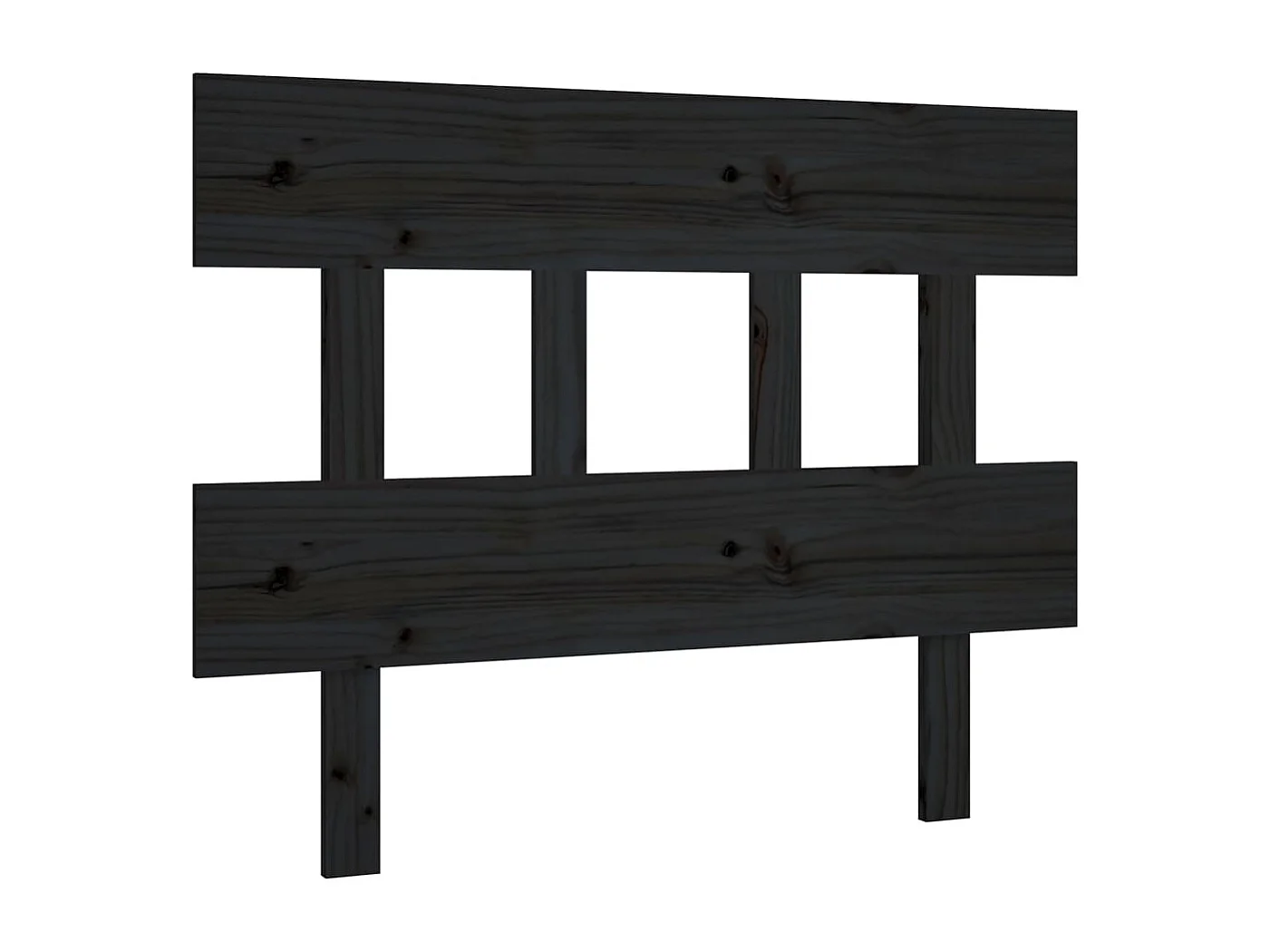 Tête de Lit | Panneau de tête pour lit Moderne Noir 93,5x3x81 cm Bois massif de pin