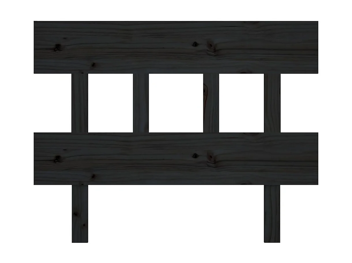 Tête de Lit | Panneau de tête pour lit Moderne Noir 93,5x3x81 cm Bois massif de pin