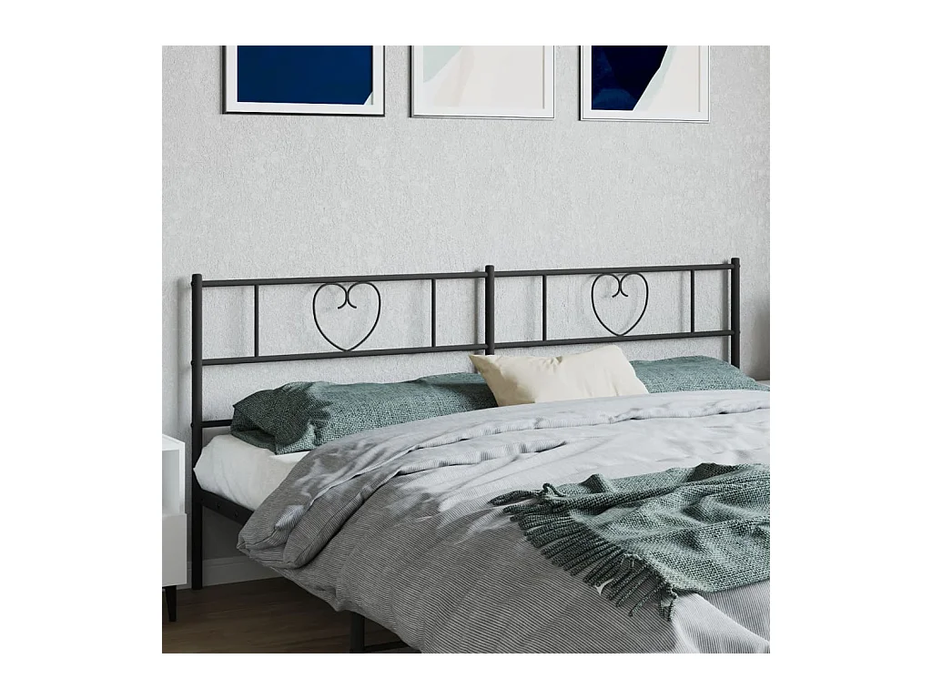 Mueble cabecero | Cabezal de cama | Cabecero de metal negro 193 cm