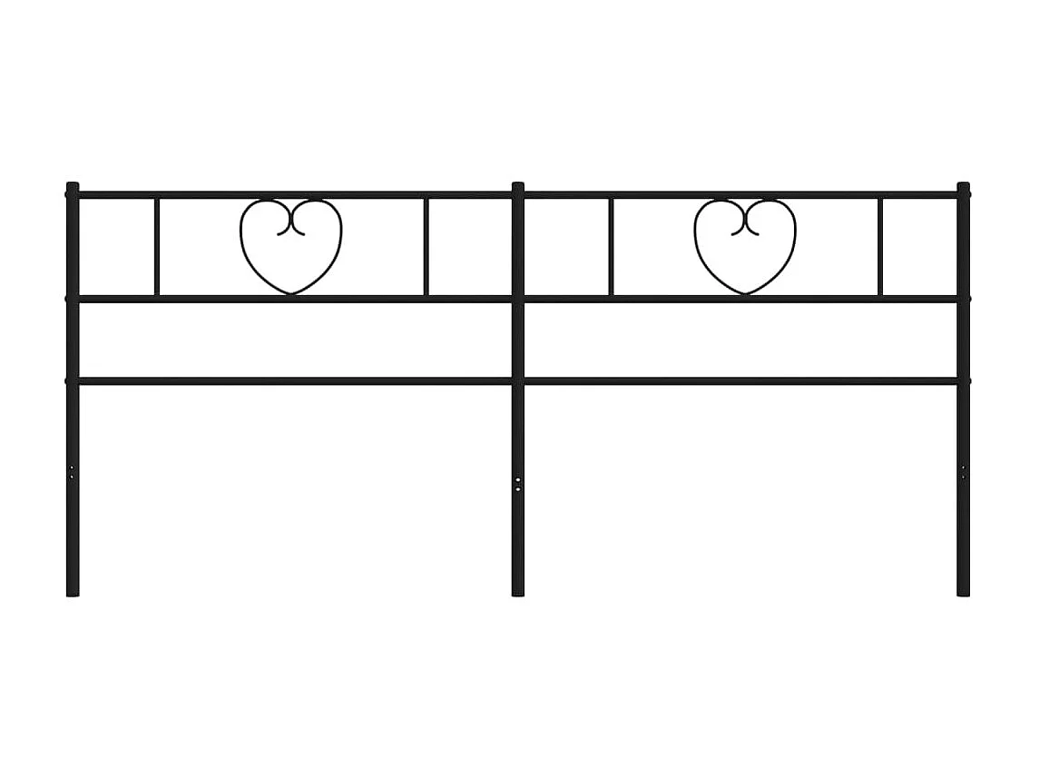 Mueble cabecero | Cabezal de cama | Cabecero de metal negro 193 cm