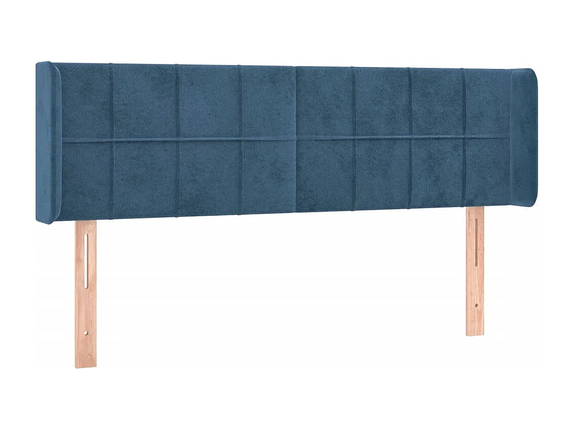 Mueble cabecero | Cabezal de cama | Cabecero de terciopelo azul oscuro 147x16x78/88 cm