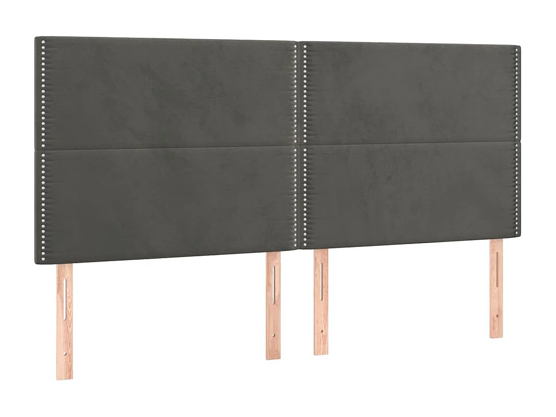 Hoofdbord | Hoofdeinde LED 160x5x118/128 cm fluweel donkergrijs
