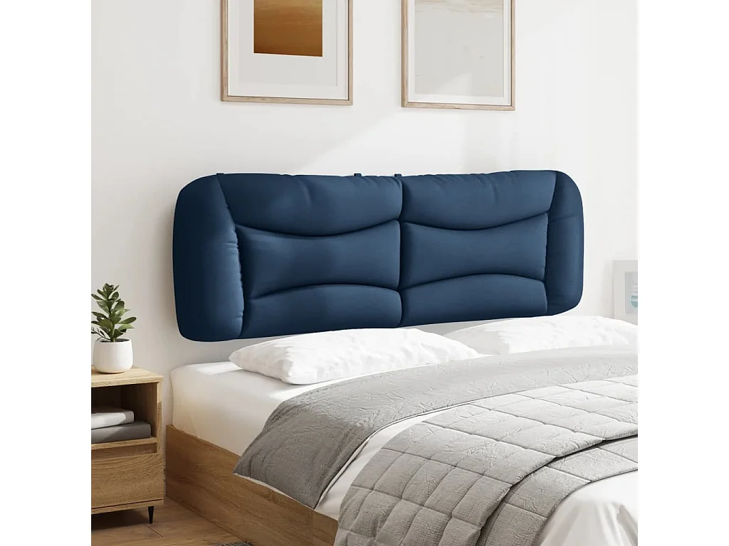 Cabecero de Cama | Cabezal de cama | Mueble de cabecero acolchado Hvar tela azul 160 cm