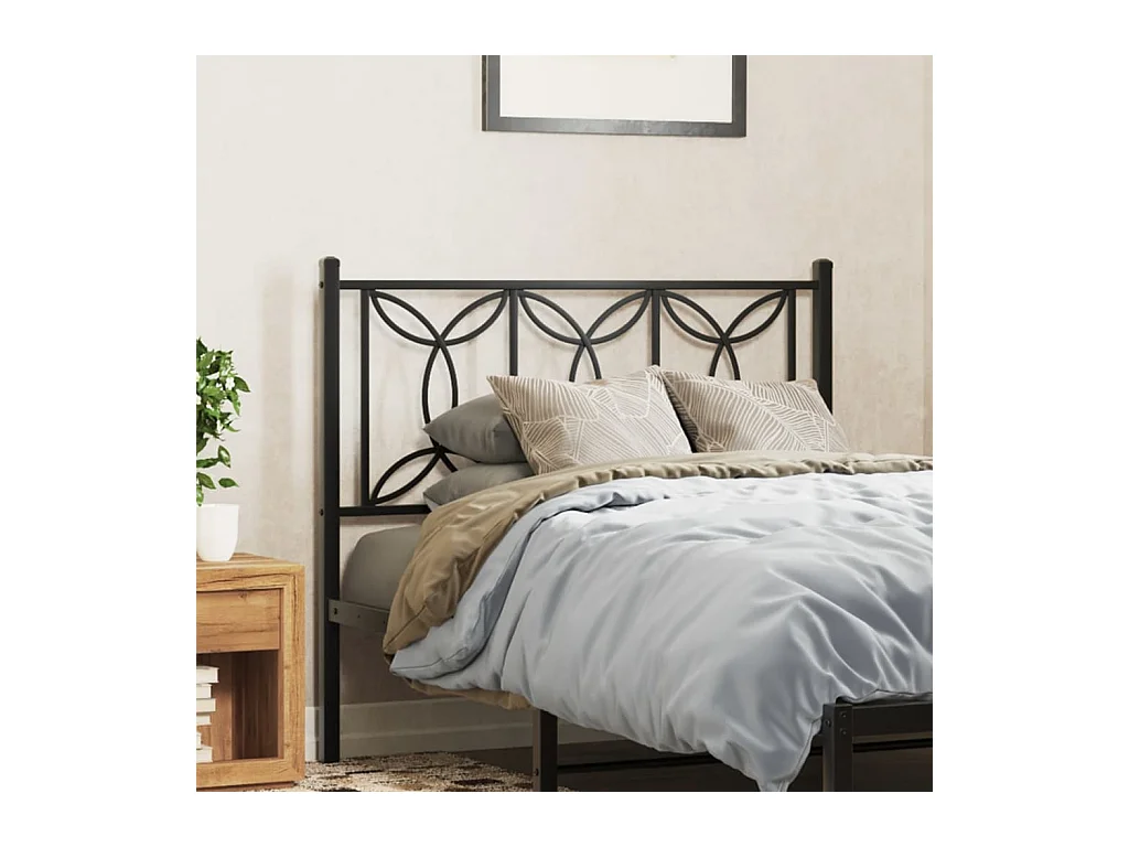 Tête de Lit | Panneau de tête pour lit Moderne métal noir 107 cm