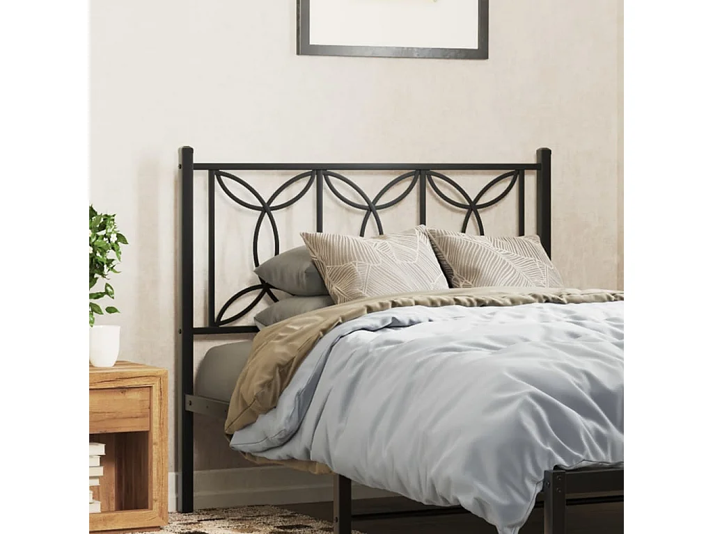 Mueble cabecero | Cabezal de cama | Cabecero de metal negro 107 cm