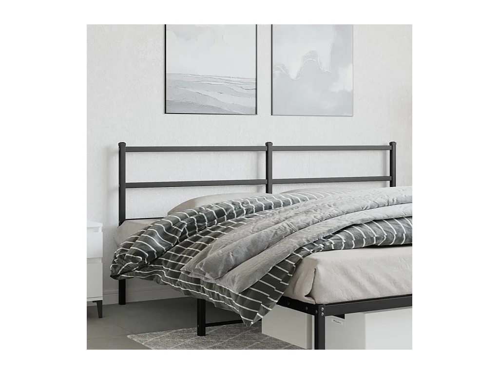 Mueble cabecero | Cabezal de cama | Cabecero de metal negro 200 cm