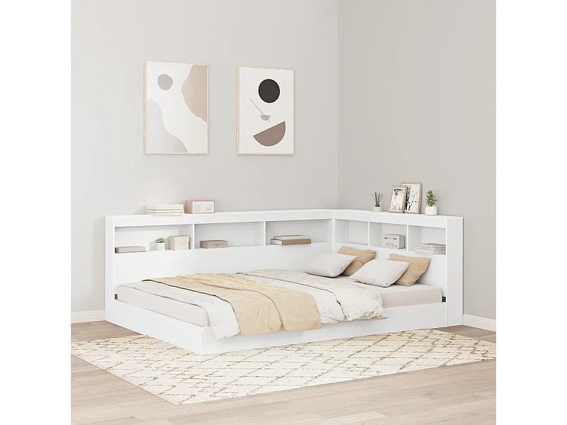 Tête de Lit de rangement | Panneau de tête pour lit Blanc 150 cm Bois d'ingénierie