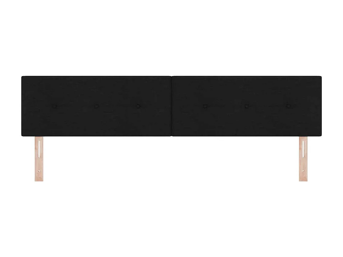 Tête de Lit | Panneau de tête pour lit Moderne LED avec des lumières à LED Noir 200 cm tissu