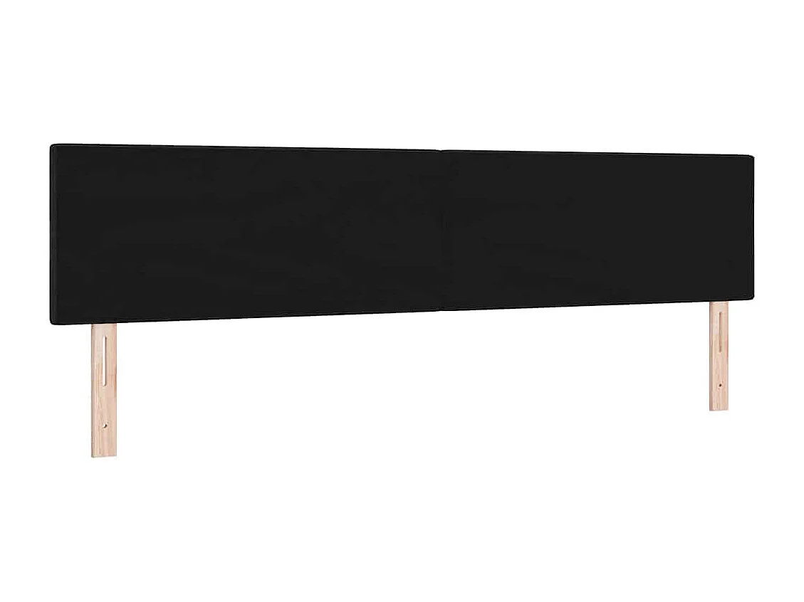 Tête de Lit | Panneau de tête pour lit Moderne LED avec des lumières à LED Noir 200 cm tissu