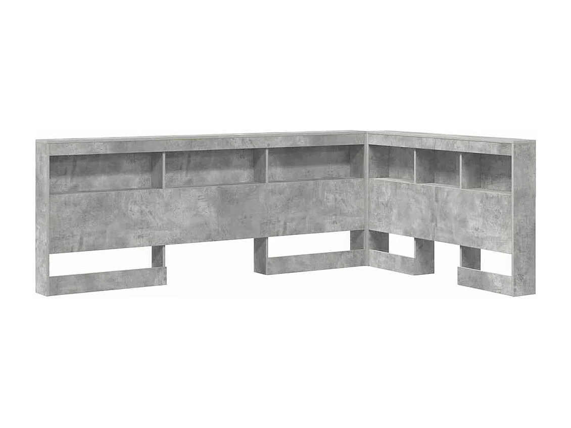 Mueble cabecero con almacenamiento | Cabecera de almacenamiento con estante Gris hormigón 120 cm