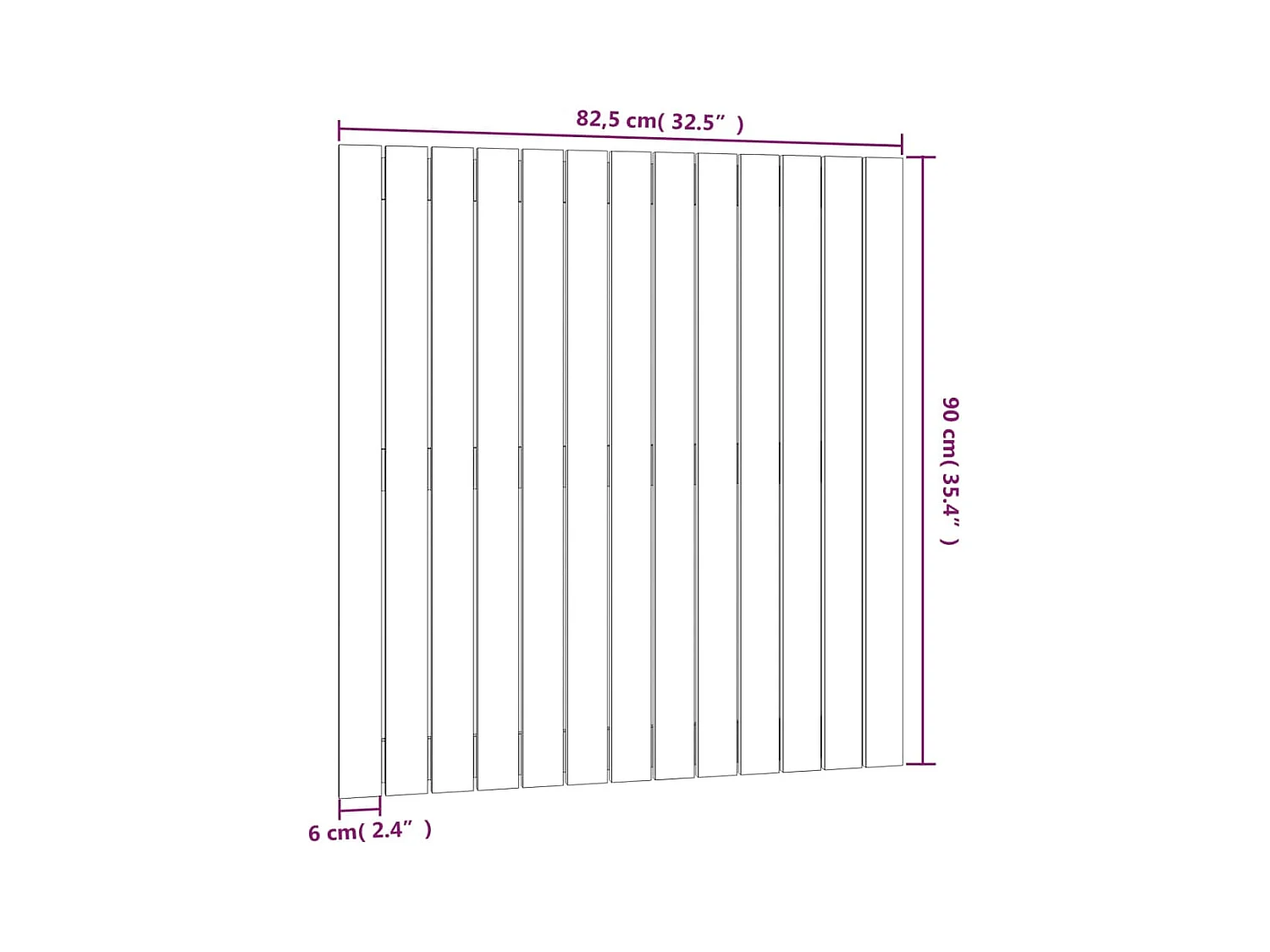 Cabecero cama | Cabezal de cama | Mueble de cabecero pared madera maciza pino marrón miel 82,5x3x90 cm