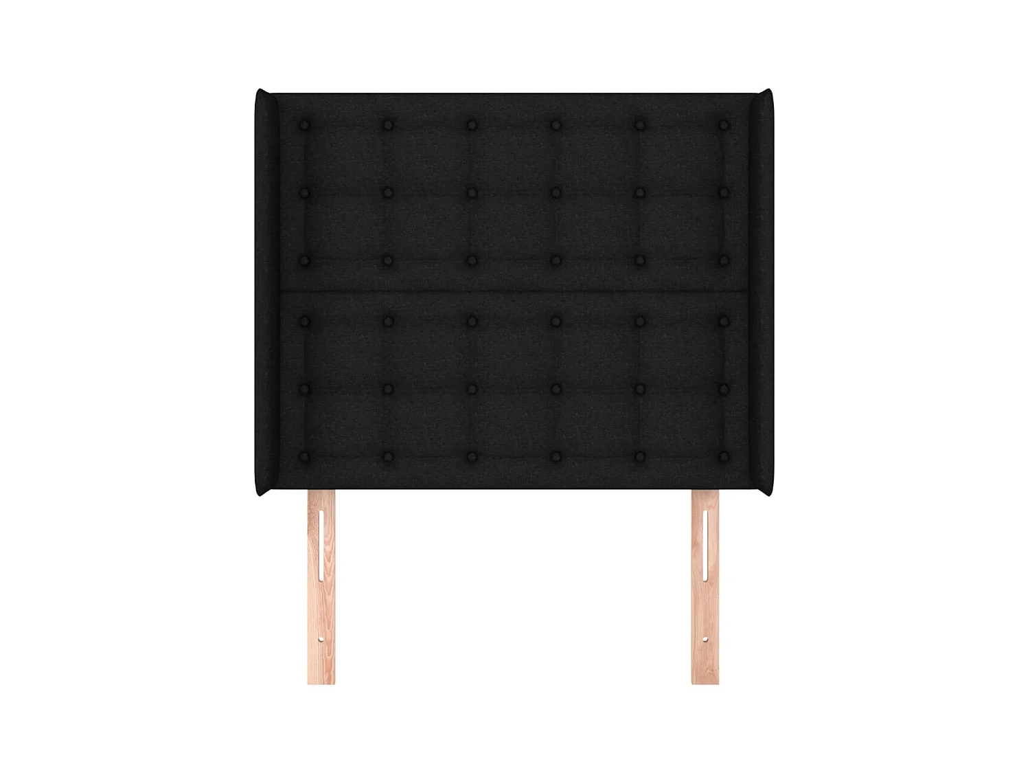 Tête de Lit | Panneau de tête pour lit Moderne avec oreilles Noir 83x16x118/128 cm Tissu