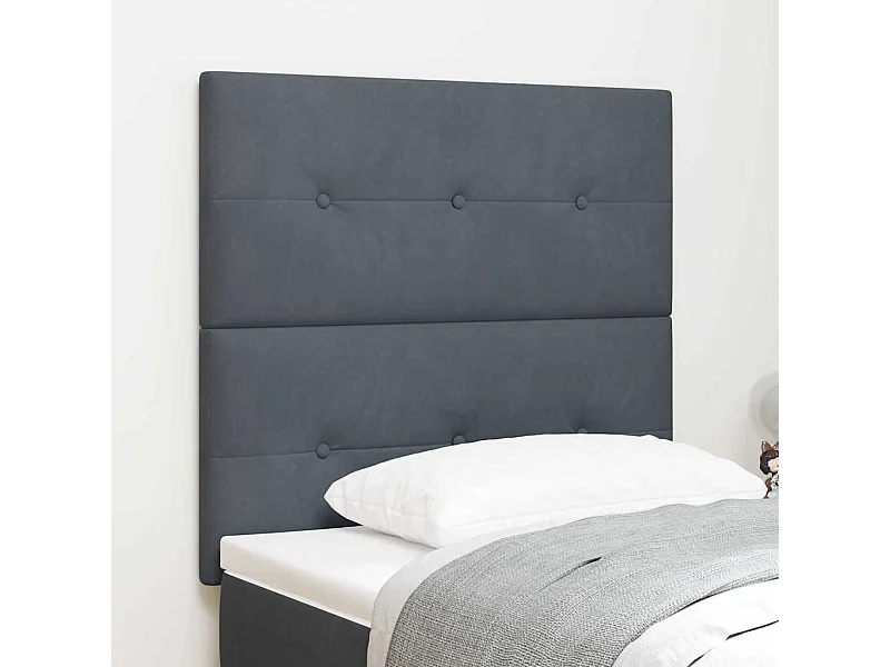 Mueble cabecero | Cabecero | Cabezal de cama Montaje en la pared Gris oscuro 80 cm Terciopelo