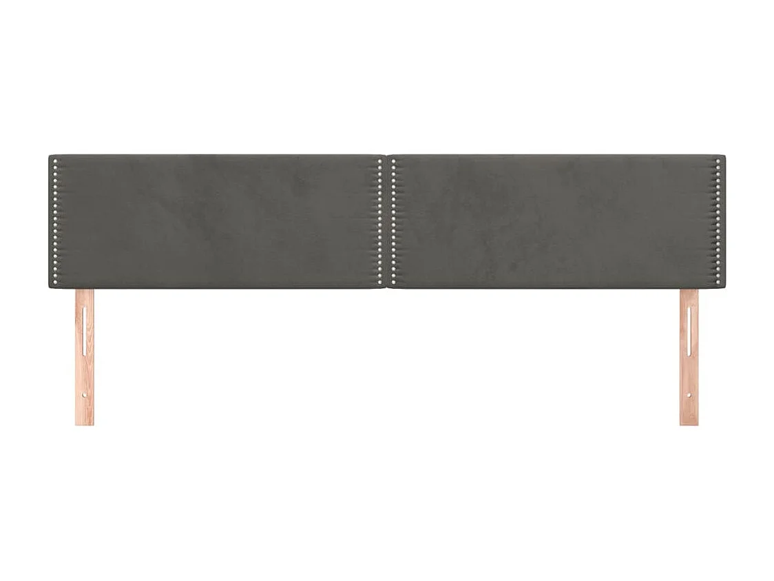 Cabeceros | Cabezal de cama | Mueble de cabecero 2 unidades de terciopelo gris oscuro 100x5x78/88 cm