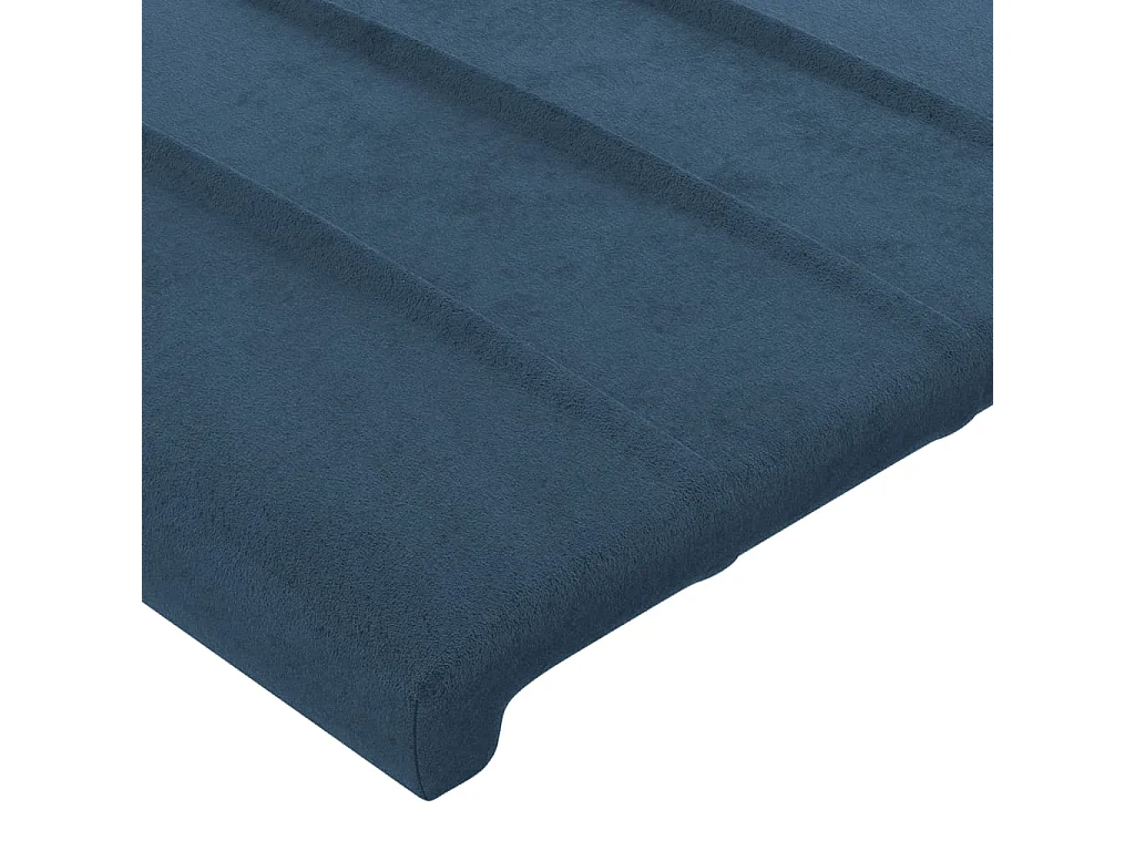 Tête de Lit | Panneau de tête pour lit Moderne avec oreilles Bleu foncé 183x23x118/128 cm Velours
