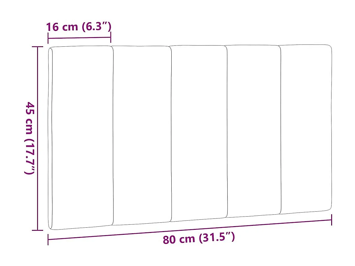 Cabecero de Cama | Cabezal de cama | Mueble de cabecero acolchado Hanko tela gris oscuro 80 cm