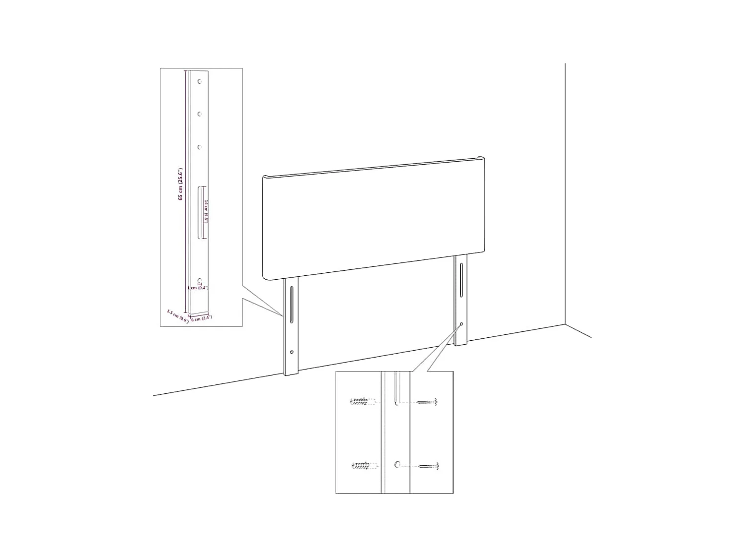 Cabecero | Cabezal de Cama | Mueble cabecero con luces de tiras LED con cabecera Negro 200 cm PVC