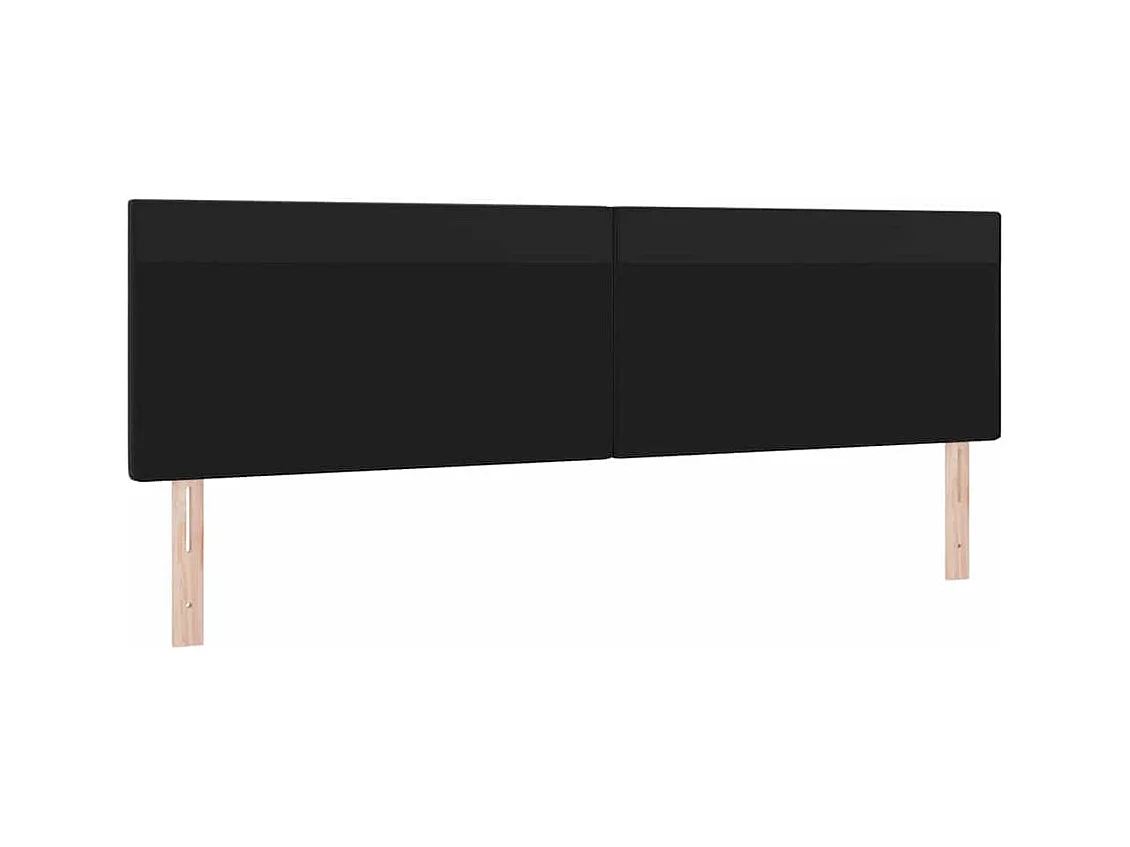 Cabecero | Cabezal de Cama | Mueble cabecero con luces de tiras LED con cabecera Negro 200 cm PVC