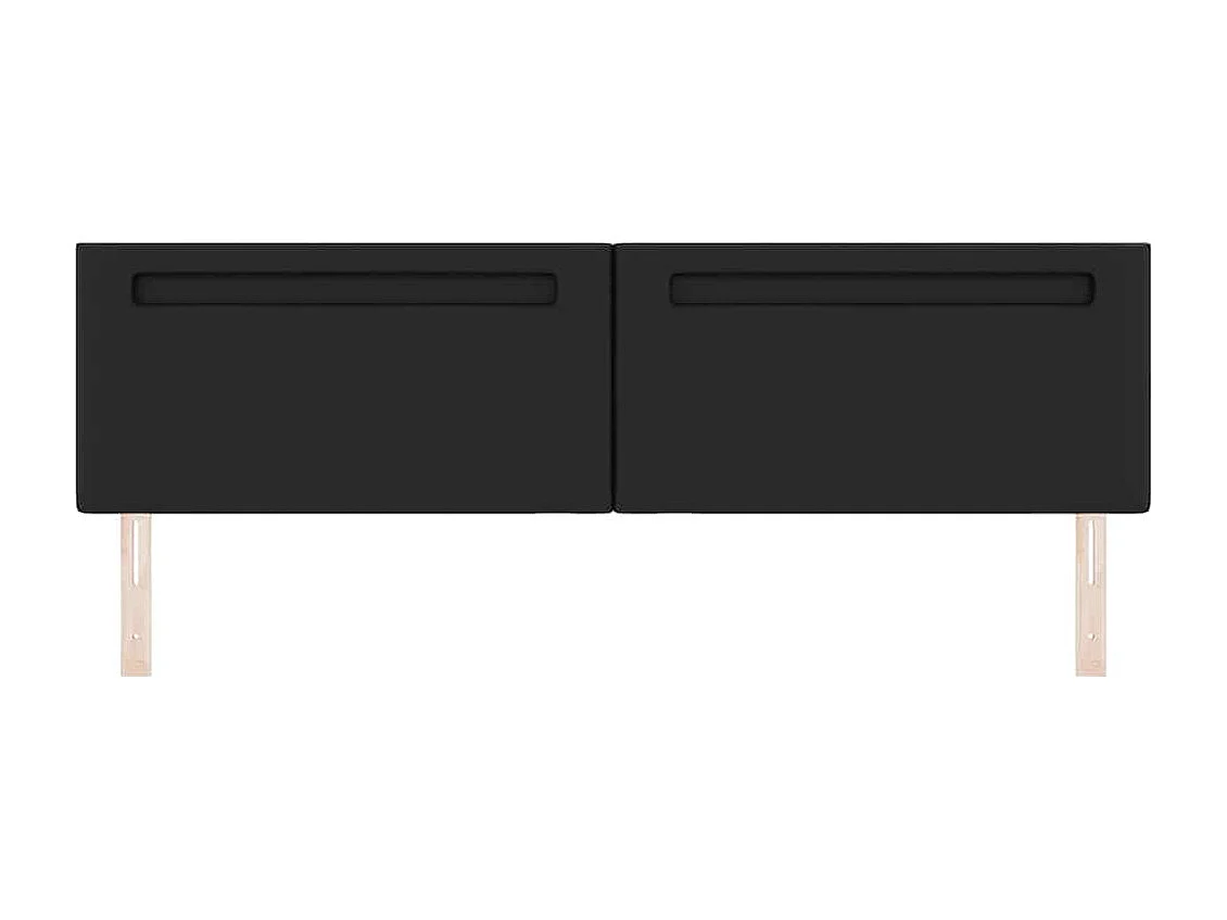 Cabecero | Cabezal de Cama | Mueble cabecero con luces de tiras LED con cabecera Negro 200 cm PVC