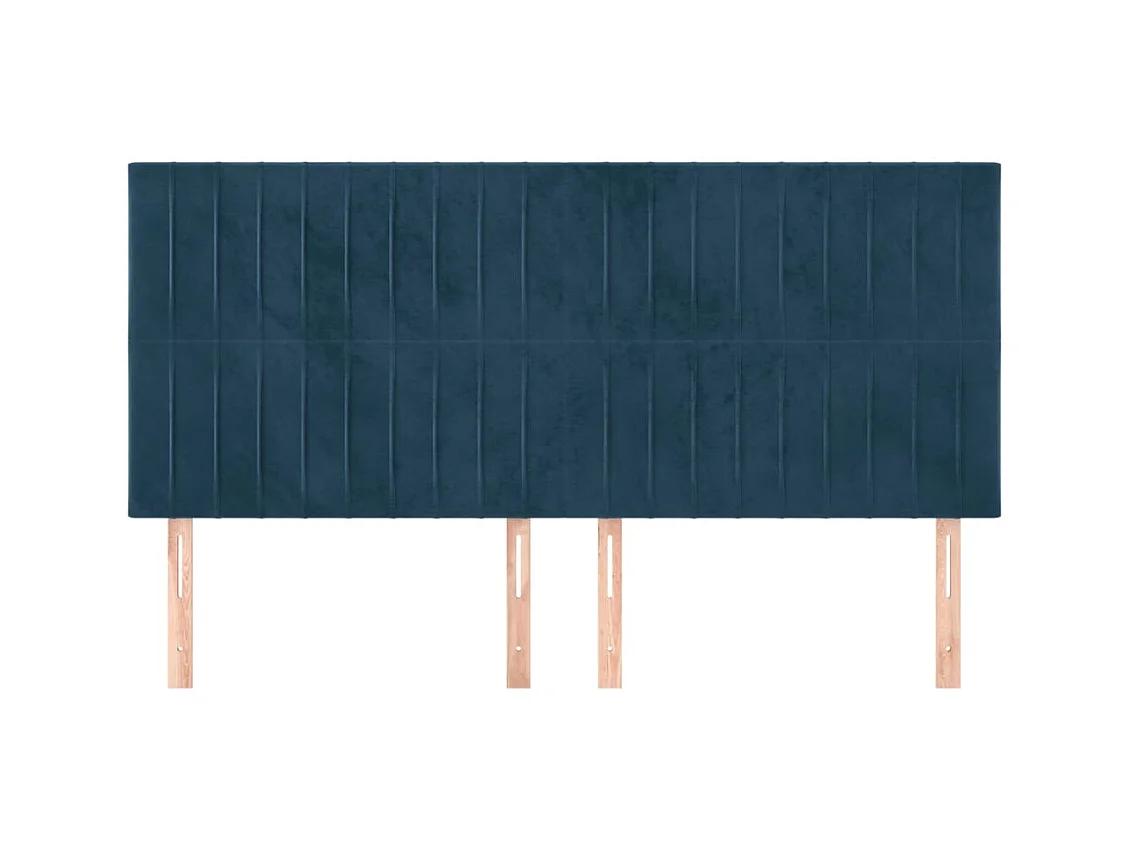 Cabeceros | Cabezal de cama | Mueble de cabecero 4 unidades de terciopelo azul oscuro 90x5x78/88 cm