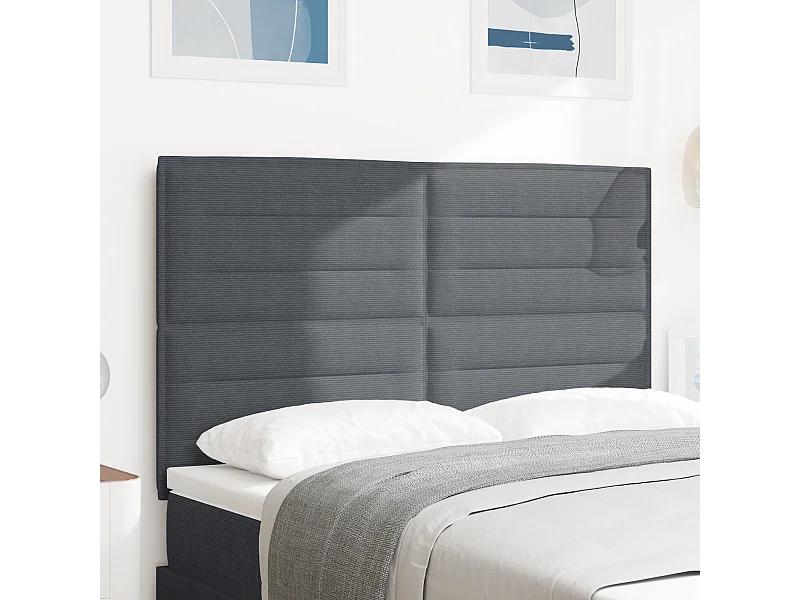 Tête de Lit | Panneau de tête pour lit Moderne avec Tête de Lit | Panneau de tête pour lit Moderne Gris foncé 160 cm Tissu côtelé
