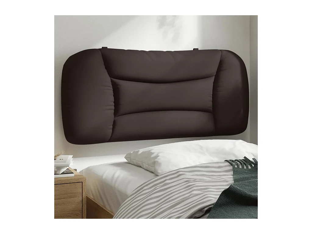 Cabecero de Cama | Cabezal de cama | Mueble de cabecero acolchado Hvar tela marrón oscuro 90 cm