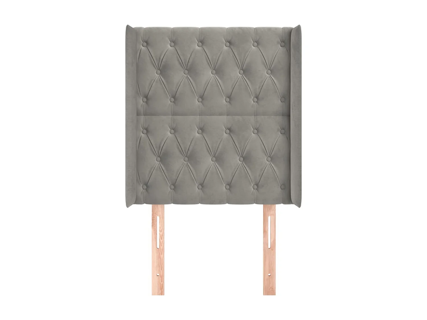 Tête de Lit | Panneau de tête pour lit Moderne avec oreilles Gris clair 83x16x118/128 cm Velours