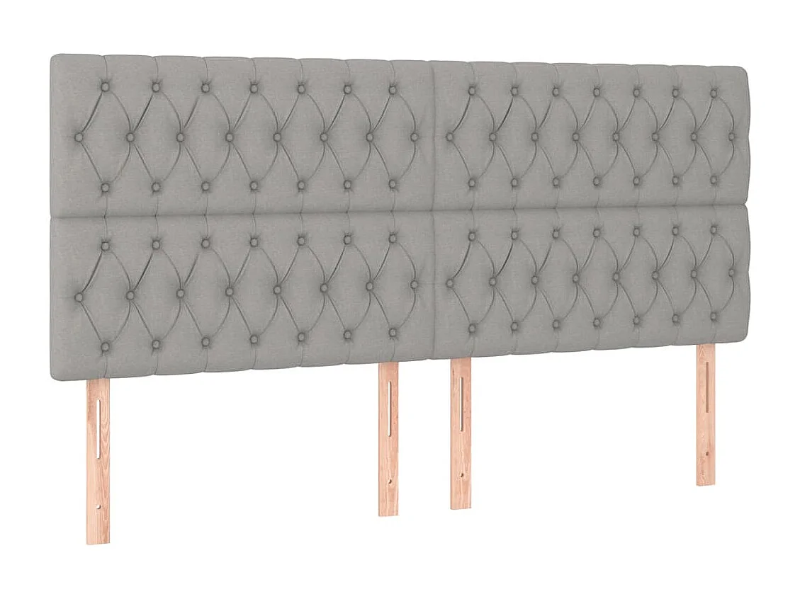 Hoofdbord | Hoofdeinde LED 180x7x118/128 cm stof lichtgrijs