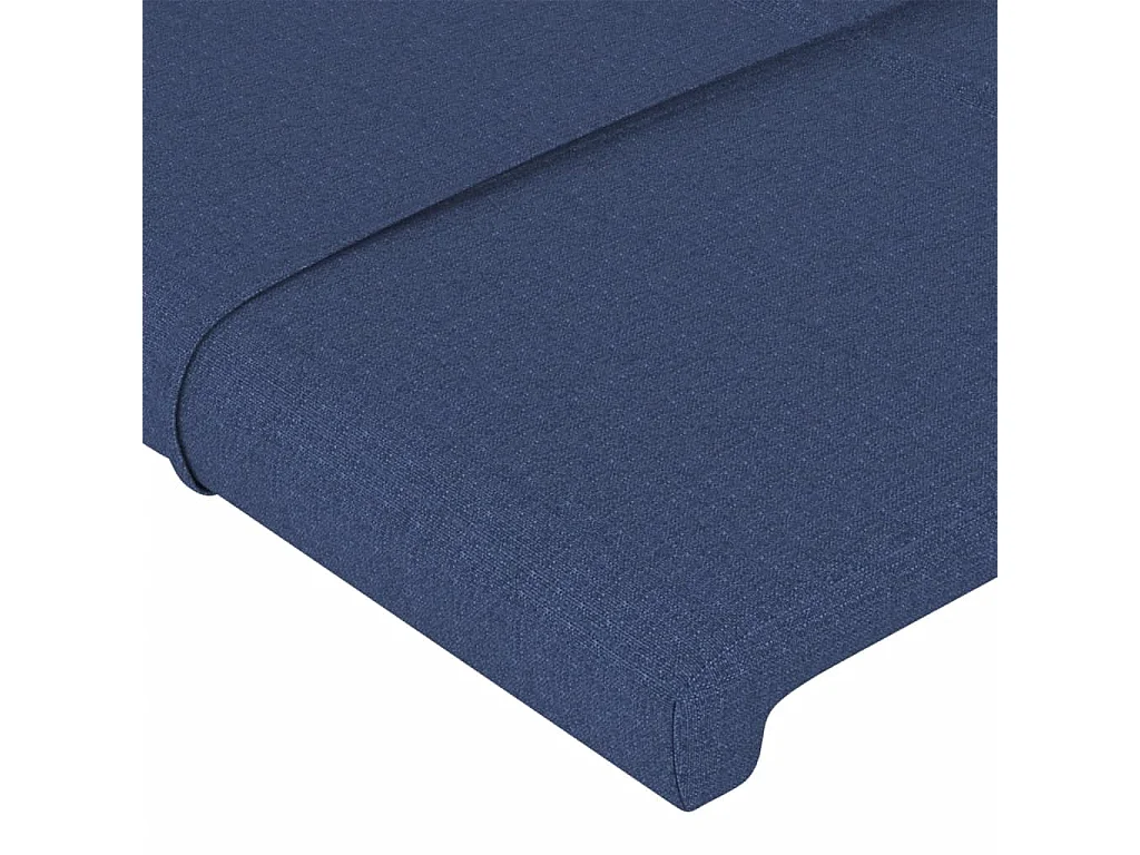 Tête de Lit | Panneau de tête pour lit Moderne à LED Bleu 163x16x118/128 cm Tissu