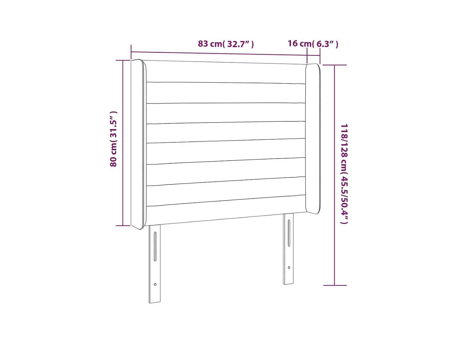 Mueble cabecero | Cabezal de cama | Cabecero con LED de tela color crema 83x16x118/128 cm