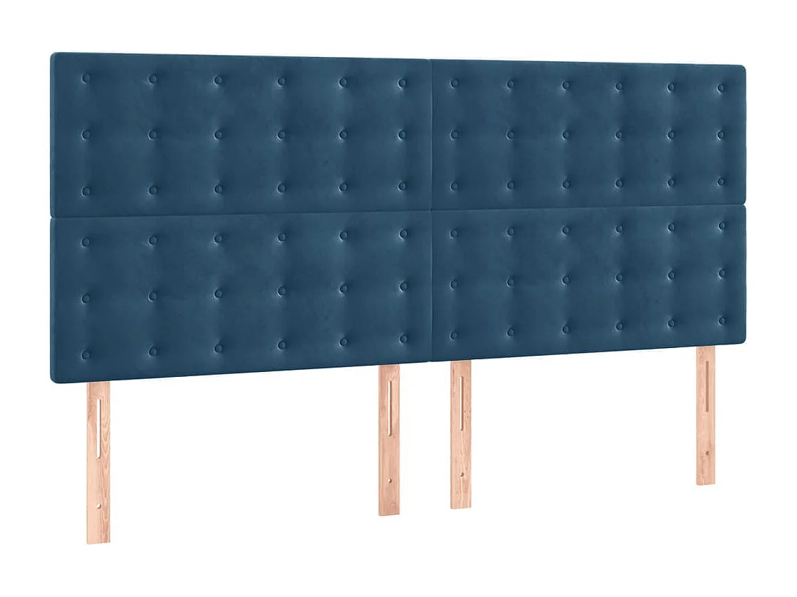 Têtes de lit | Panneaux de tête pour lit Moderne 4 pcs Bleu foncé 80x5x78/88 cm Velours