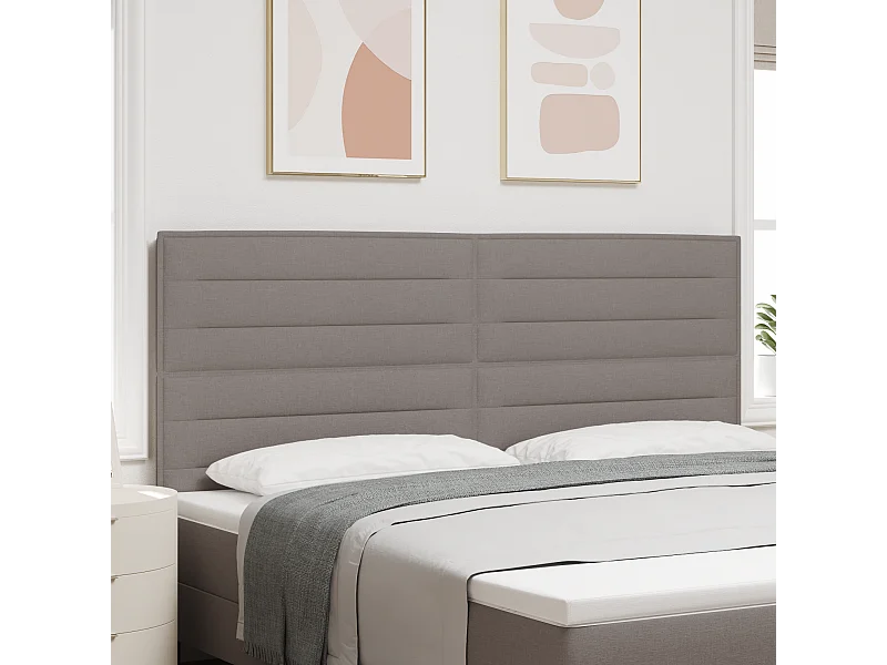 Tête de Lit | Panneau de tête pour lit Moderne Hauteur réglable Manuel Taupe 200 cm tissu