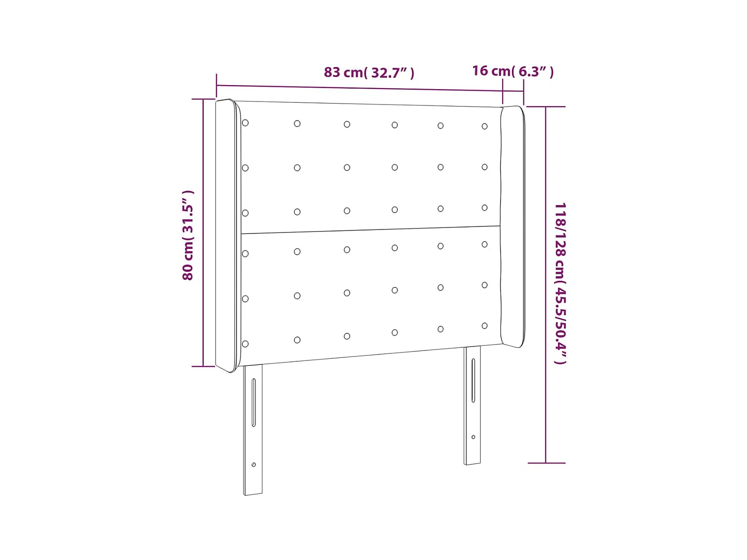 Mueble cabecero | Cabezal de cama | Cabecero con LED de tela gris oscuro 83x16x118/128 cm