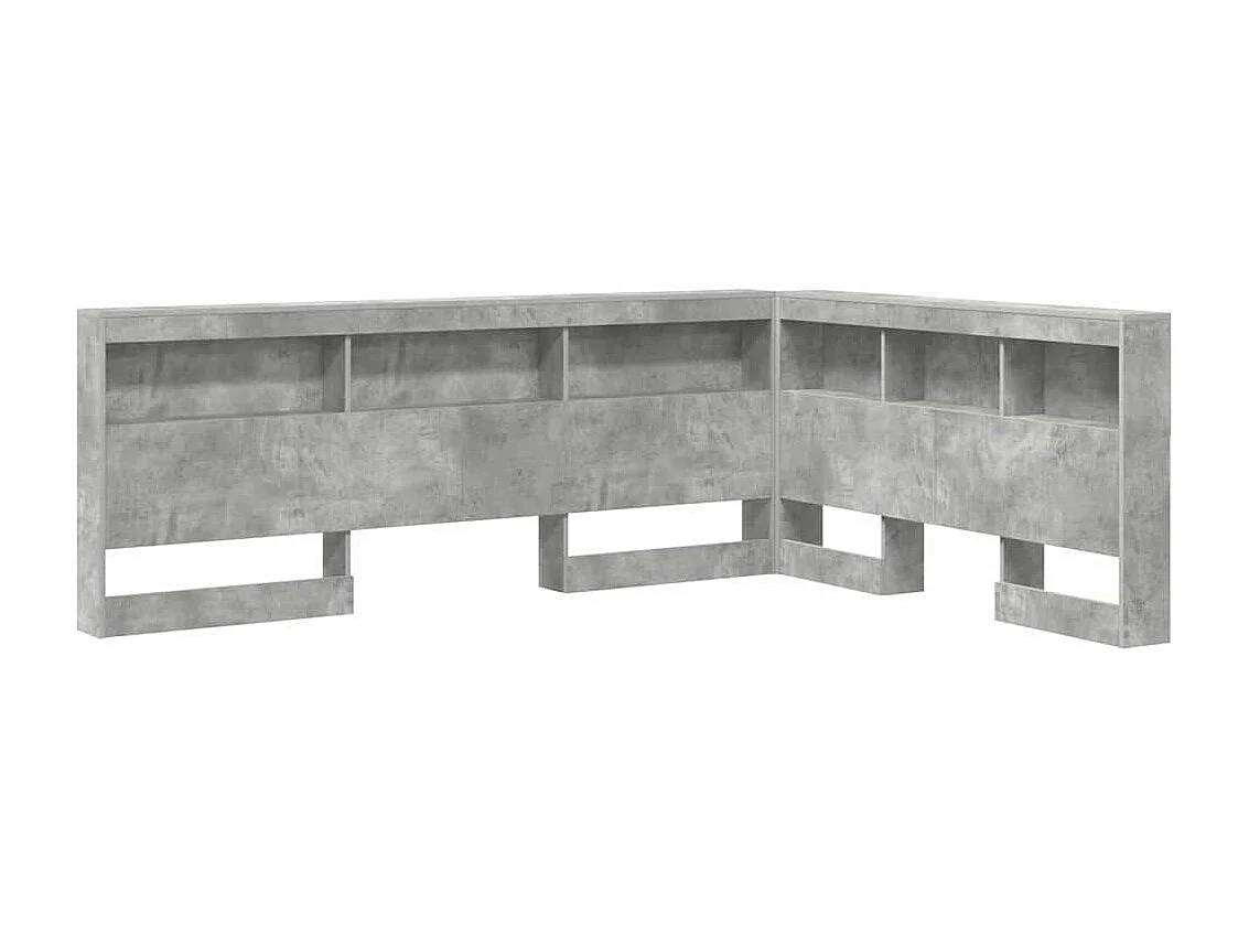 Tête de Lit de rangement | Panneau de tête pour lit Gris béton 150 cm Bois d'ingénierie
